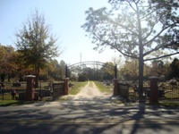 Callaway Cemetery entrance on a sunny day